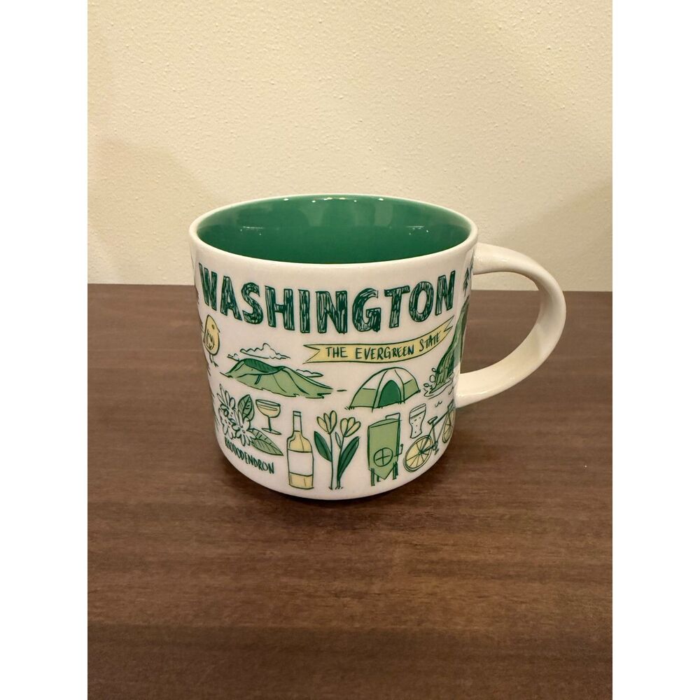EUC Starbucks Been There WASHINGTON Evergreen STATE 14oz Coffee Tea Mug Cup